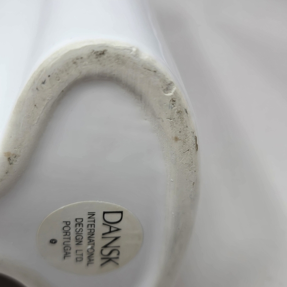 Vintage Dansk White Ceramic Pair of Double Vases Style Modernist Curvaceous - Picture 10 of 14